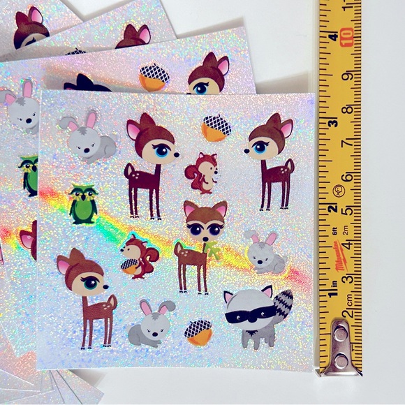 Y2K 130 animal stickers (set of 10 sheets) forest critters bunny mini decals - Picture 5 of 5